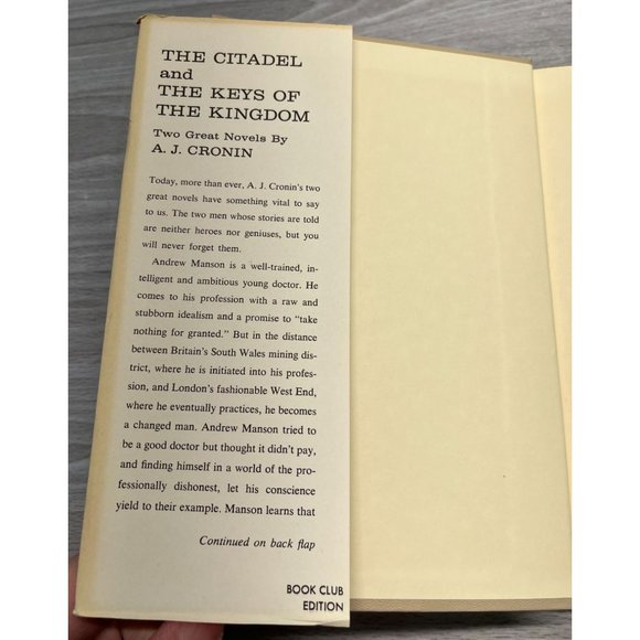 A J Cronin The Citadel The Keys of the Kingdom HCDJ Book Club 1941 2 Novels - Picture 6 of 9